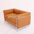 Brown Leather Le Corbusier LC2 2 Sofa suidhe